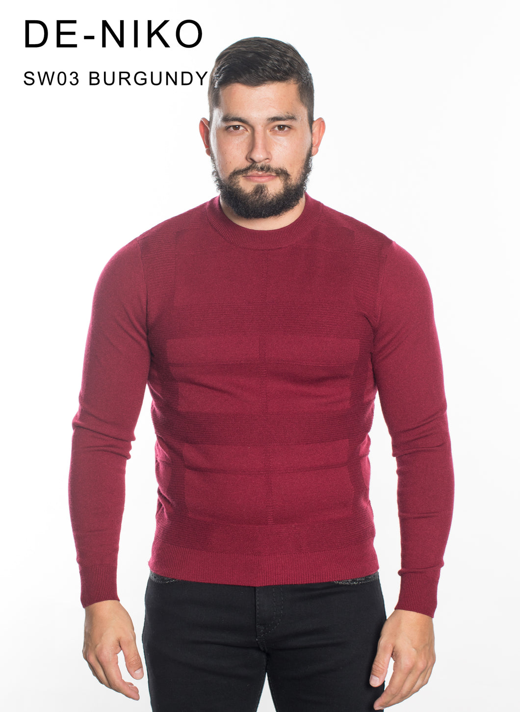 MENS CROSS STRIPE KNIT SWEATER