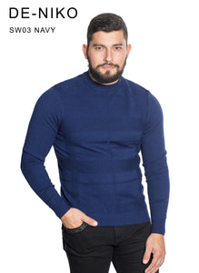 MENS CROSS STRIPE KNIT SWEATER