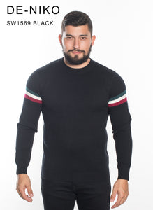 MENS COLOR STRIPE SLEEVE SWEATER